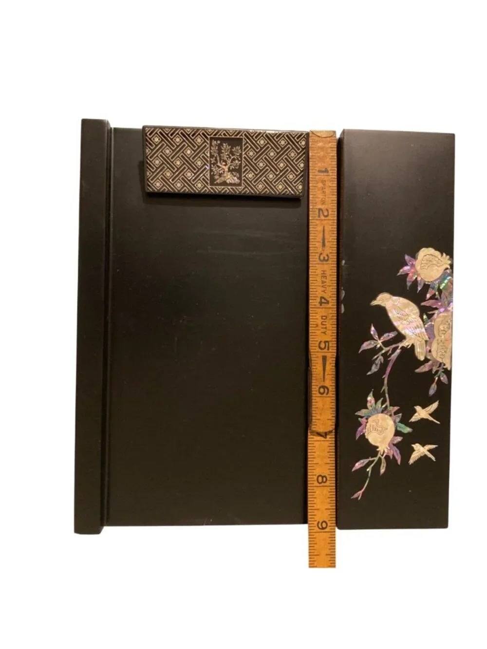 Korean Black Lacquer With Mother of Pearl Inlay Clip Board Writing Box